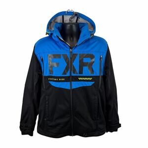 FXR Helium Pro Softshell Jacket Blue Size Large Snowmobile Casual Fleece Lined